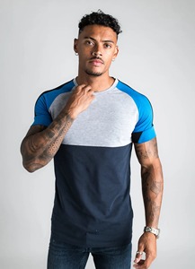 T-shirt en coton d'entraînement de gym pour hommes de qualité supérieure coupe ajustée col rond options de taille plus - Product Image 5