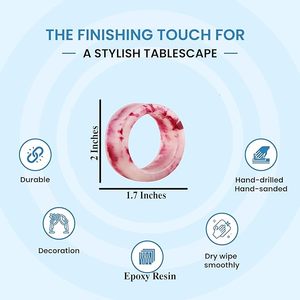 Pastel Bulk for Party Napkin Rings Exclusive <b>Table</b> Decor for Weddings and Parties With <b>Epoxy</b> Resin Christmas Napkins - Product Image 4