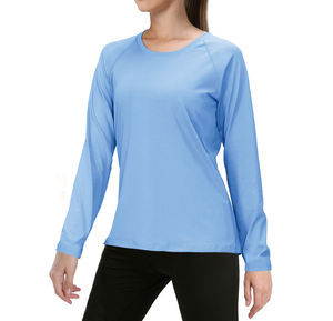 Fabricantes de ropa de aduanas, camisetas de manga larga para mujer, camisetas de pesca al por mayor UPF 50 +, camisetas deportivas de gimnasio lisas OEM - Product Image 1