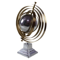 Contemporain Moderne Creative Métal Artisanat Globe Décoration Sculpture Terre Outils Bureau Salon Cave À Vin Table