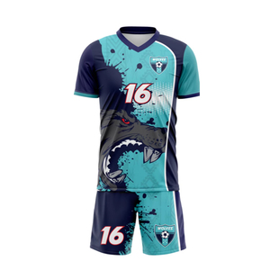 Nuevo diseño de uniforme de fútbol conjunto de tela transpirable incluye parte superior, parte inferior, calcetines y bolsa OEM diseño personalizado - Product Image 3