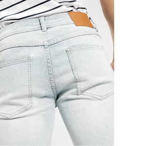 Pantalones vaqueros informales de algodón con servicios OEM 2025, ropa de calle de invierno personalizada de alta calidad para hombre, pantalones cortos de mezclilla de punto transpirables rectos - Product Image 2