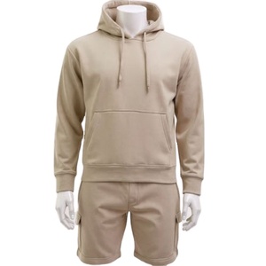 ชุดเซ็ตแทรคสูทลำลองสำหรับผู้ชาย ชุดกีฬา กางเกงขาสั้นคาร์โก้ - Product Image 1