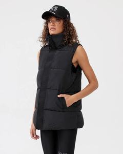 Chaqueta acolchada a prueba de viento para mujer, chaleco largo brillante de plumón de burbujas para invierno - Product Image 2