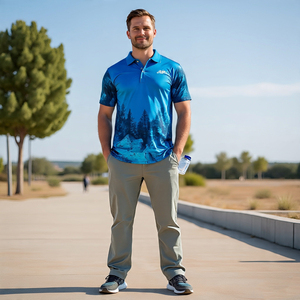 Ropa de calle de verano para hombre, camisa Polo, ropa de jogging de punto estampada a la moda con cuello vuelto, sublimación, ropa de verano para hombre - Product Image 4