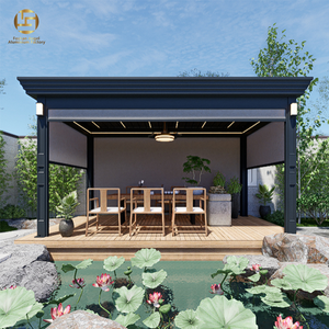 Pergola bioclimatique motorisée en aluminium 4.5x6m porte sans cadre cadre étanche cadre enduit de poudre écologique <span class=keywords><strong>balcon</strong></span> extérieur jardin - Product Image 5