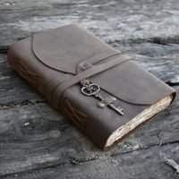 Carnet de notes en cuir vintage artisanal Al-amir, exclusif et créatif, avec serrure à clé, bords festonnés, gaufré, pour croquis, promotionnel