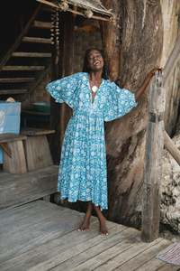 เดรสผ้าฝ้ายพิมพ์ลายสวยหรูสำหรับผู้หญิง สไตล์ลำลอง ใส่สบายช่วงฤดูร้อน ทรงเข้ารูป เอวธรรมชาติ คุณภาพสูง ผลิตตามสั่ง รุ่นใหม่ล่าสุด - Product Image 2