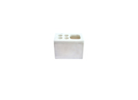 Ensemble de quatre pièces en marbre blanc naturel écologique pour salle de bain : support de brosse à dents, distributeur de dentifrice, gobelet et porte-rasoir