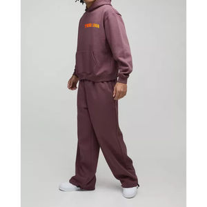 Prix de gros personnalisé 100% coton épais poids lourd broderie survêtement surdimensionné français éponge Boxy Fit hommes pullover sweats à capuche - Product Image 1