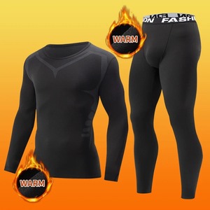 Traje deportivo sin costuras de 2 piezas para hombre, medias cálidas de manga larga, camiseta de Fitness para Otoño Invierno, Yoga, correr, Fitness para atletas - Product Image 3