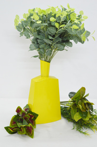 Jarrón Rectangular con Recubrimiento en Polvo Amarillo, Jarrón de Flores de Color Antiguo, Estilo Lujoso para el Hogar - Product Image 3