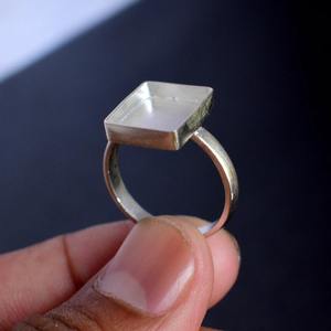 Bague en argent 925 sertie de pierres, collier 3x3 30x30 MM, forme triangulaire, sertie de pierres, collier vide, collier DIY, création Jessica - Product Image 3