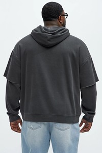 OEM Wholesale Custom Printed Knitted Pullover Acid Wash Hoodie for Men Baggy screen printed Oversized Hoodies - Product Image 4