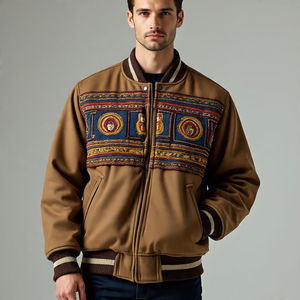 Veste universitaire brodée en chenille pour hommes vestes à manches en cuir de mouton hommes hiver patchs de broderie personnalisés veste universitaire pour hommes - Product Image 6