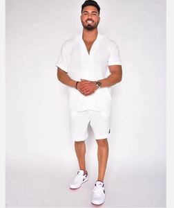 Chándales informales de manga corta de poliéster transpirable para hombre, ropa informal de verano, colores sólidos - Product Image 2