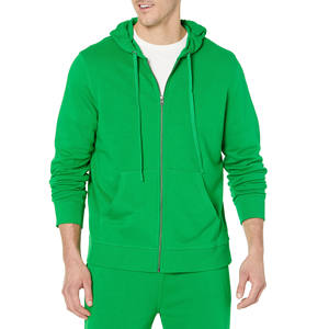 Streetwear de haute qualité hommes personnalisé fermeture éclair complète surdimensionné basiques solide mélangé organique 100% coton imprimé unisexe sweats à capuche unis - Product Image 1