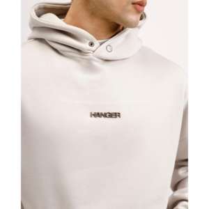 Sweat à capuche essentiel personnalisé gris cendré clair taille XXS 100% coton French Terry lavage enzymatique broderie 3D sérigraphie - Product Image 5