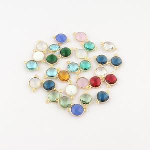 Lunette connecteur de breloque en pierre précieuse connecteur de pierre de naissance diamant à facettes bijoux fins pendentifs et breloques - Product Image 5