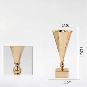 Soporte de flores de trompeta de metal de nuevo diseño, jarrones centro de mesa para decoración de entrada de boda - Product Image 3