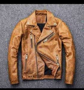 Chaqueta de cuero genuino para hombre moderna personalizada para invierno logotipo de marca personalizado tela nueva condición - Product Image 1