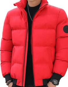 Tissu denim fin et écologique à séchage rapide avec logo personnalisé pour hommes veste matelassée d'hiver décontractée en coton de grande taille avec col montant - Product Image 3