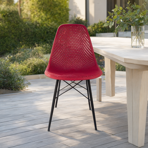 Silla de Comedor NEWBELLA de Plástico Saphire Roja, Ergonómica y Ligera para Cocina, Comedor y Oficina, Hecha en Turquía, Venta al Por Mayor - Product Image 3