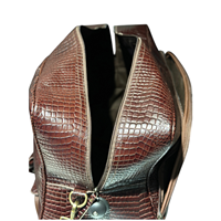 Sac de voyage à roulettes unisexe de luxe en cuir de crocodile, sac de sport durable de haute qualité, 2 roues, grand format, portable