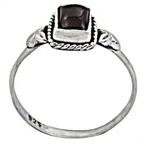 Vintage 925 Silver <b>Garnet</b> <b>Ring</b> Bezel Setting Gemstone Unisex Everyday Wear Brand a Rajasthan - Product Image 2