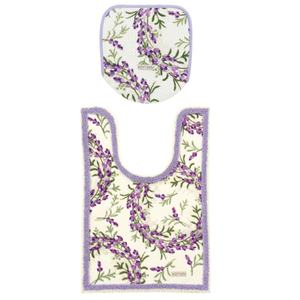 Yorisou Lavanda 2 piezas elegante Floral baño conjunto elegante oreja-larga tapa del inodoro cubierta Mat antideslizante respaldo - Product Image 2