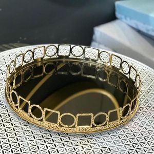 High End Metal And <b>Mirror</b> Tray Created For Luxury Interior Decor And Elegant <b>Table</b> Settings - Product Image 2