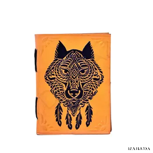 Wolf Unique Embossed Leather Bound Journal Made of Antique Handmade Wood-free Paper Journal Notepad Travel Diary - Product Image 3