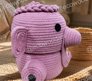 Eco-Friendly Woven Baby Storage <b>Basket</b> Cute Bear <b>Nursery</b> Organizer for Toys, Laundry & Essentials - Product Image 4