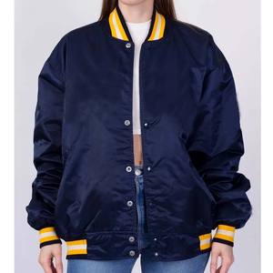 Vente en gros de veste universitaire en satin personnalisé de qualité supérieure coton de baseball brodé Letterman respirant - Product Image 2