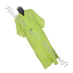 KL018 2024 Haute Qualité Vintage Sari Kimono Longue Robe Femmes Soie Longue Veste pour Dames Sari Kimono Long Bohème D'été Kimono - Product Image 2