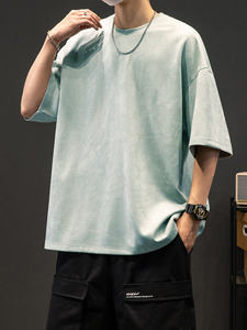 T-shirt en coton lourd pour homme, surdimensionné, à épaules tombantes, de style formel, personnalisé - Product Image 5