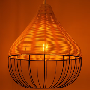 LUZ DE GABINETE ECOLÓGICO MODERNA PARA HOGAR HOTEL RESTAURANTE NUEVO MATERIAL NATURAL METAL Y RATÁN TEJIDO LÁMPARA DECORATIVA - Product Image 2