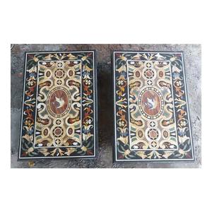 Rectangle Shape Inlay Table Top Most Beautiful Inlaid Design Table Top <b>Black</b> Marble Picchakari Work Table Tops - Product Image 1