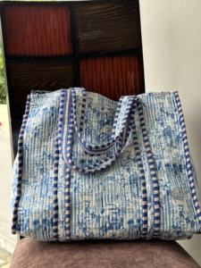 Haute qualité fait à la main tigre imprimé coton matelassé Style Boho femmes plage utiliser grand sac fourre-tout sac à provisions - Product Image 3