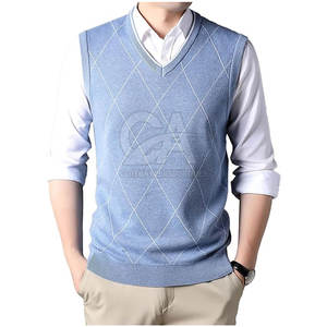 Top Bulk <b>Sleeveless</b> Sweaters for <b>Men</b> Wholesale <b>Men</b> <b>Sleeveless</b> Knit Sweater Fashion <b>Pullover</b> Vest - Product Image 1