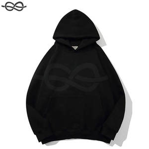 Sudadera con capucha básica de color sólido para hombres y mujeres, Sudadera negra holgada con diseño de capucha de bolsillo frontal de manga larga - Product Image 4