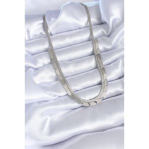Collana da donna in acciaio Color argento modello catena italiana