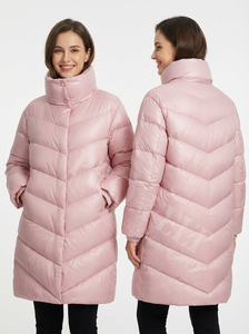 Top Quality Long Red Glossy Puffer <b>Coats</b> Winter Warm Quilted Hood <b>Coat</b> Lightweight Padded Casual Outdoor Breathable Puffer <b>Coat</b> - Product Image 4