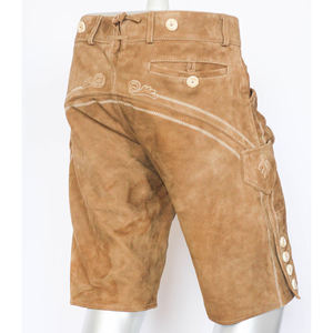 Pantalones cortos de cuero alemanes Oktoberfest bávaro tradicional hechos a medida para hombre, traje de festival de ante al por mayor - Product Image 5
