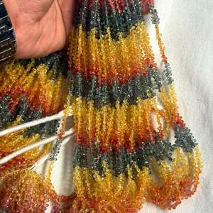 Premium High Quality Multi Sapphire 2x4mm to 3x5mm Faceted <b>Drop</b> Beads with 50+ Years Experience for Jewelry Making - Product Image 3