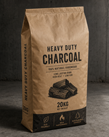 Sacs en papier kraft multi-parois personnalisables avec logo, haute résistance, capacité de charge de 50 kg, pour charbon de bois, briquettes de bois et charbon de bois en morceaux pour barbecue
