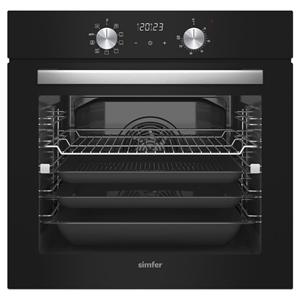 SİMFER AIR FRY 8211 Air Fry Plus Built-in forno 10 funzioni orologio digitale, Grill, guida telescopica, nero + cappuccio 8703 + cucina 3500