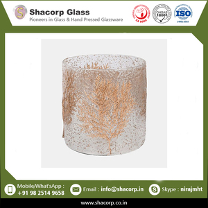 Popular Brand Product Good Quality <b>Glass</b> and Adorned with Delicate Gold Leaf Accents Candle Holder - Product Image 2