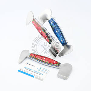 Outil de maréchal-ferrant professionnel outil de tampon de sabot pince à ongles manche en bois en acier inoxydable tampon double face Instruments vétérinaires - Product Image 1