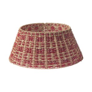 Collar de Árbol de Navidad Ecológico de Mimbre Natural, Falda de Árbol Tejida a Mano de Color Rojo Natural para Decoración Navideña al por Mayor - Product Image 3